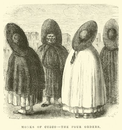 Monks of Cuzco, the four orders by Edouard Riou